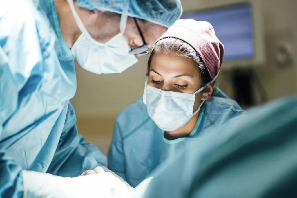 Doctor performing surgery